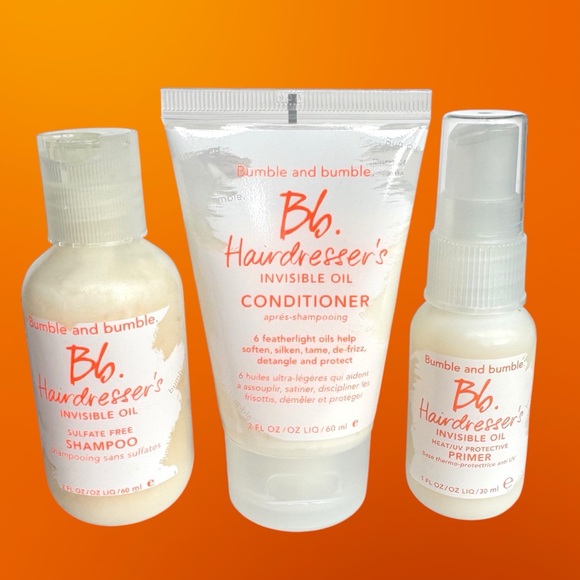 Bumble and Bumble Hairdressers Invisible Oil Hair Set Shampoo Conditioner Primer - Picture 1 of 2